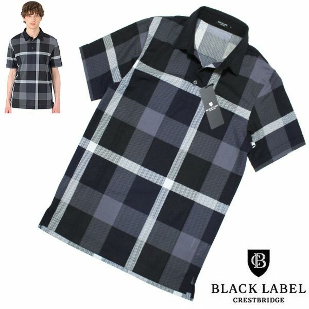 BLACK LABEL CRESTBRIDGE(ブラックレーベルクレストブリッジ)の新品 M ブラックレーベル クレストブリッジ 吸水速乾性 鹿の子 半袖ポロシャツ メンズのトップス(ポロシャツ)の商品写真