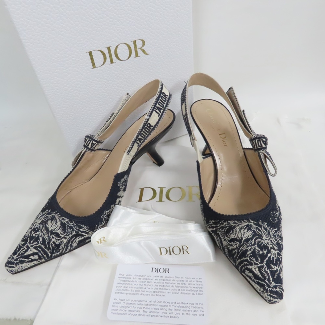 Dior(ディオール)のディオール 靴 スリングバックパンプス J'Adior ネイビー系 ＃36 1/2  Ts777597 中古 レディースの靴/シューズ(その他)の商品写真