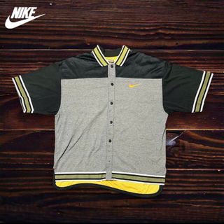 ナイキ(NIKE)の90s 銀タグ　NIKE スナップ　メッシュ　半袖シャツ　ヴィンテージ(シャツ)