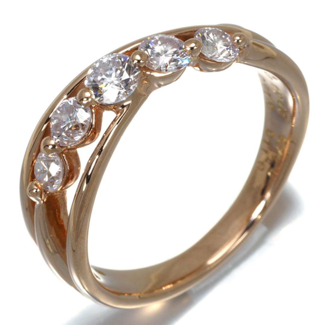 FAINT PINK ダイヤ リング ダイヤモンド 0.708ct K18PG ソーティング×5 レディースのアクセサリー(リング(指輪))の商品写真