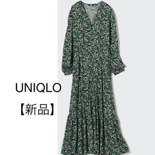 ユニクロ(UNIQLO)の春先に重宝【新品】ロングワンピース　UNIQLO  (ロングワンピース/マキシワンピース)