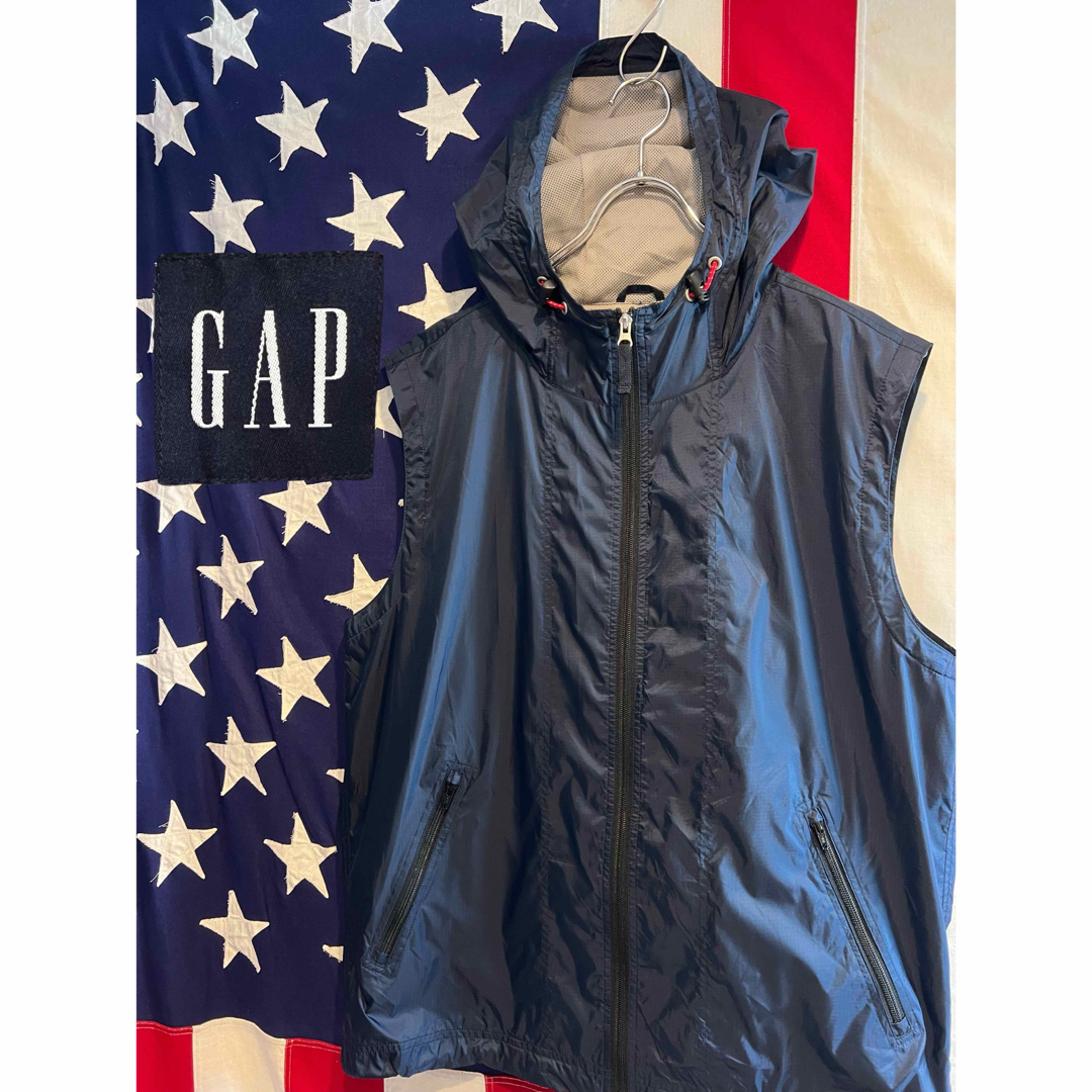 ★00s★OLD GAP★オールドギャップ★ジップベスト★リップストップナイロン