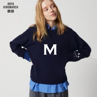 ユニクロ(UNIQLO)のUNIQLO ANYA HINDMARCH プレミアムラムクールネックセーター(ニット/セーター)