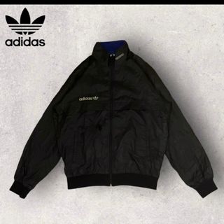 アディダス(adidas)の90s adidas ナイロンジャケット　TECHNO ブラック　ヴィンテージ(ナイロンジャケット)