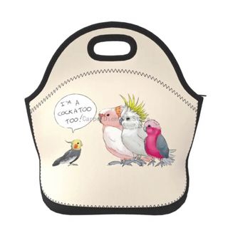 保温保冷バッグランチバッグ 鳥柄 オカメインコ オウム(弁当用品)