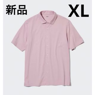 ユニクロ(UNIQLO)の新品　ユニクロ　エアリズムポロシャツ（フルオープン・半袖）XLサイズ　10ピンク(ポロシャツ)