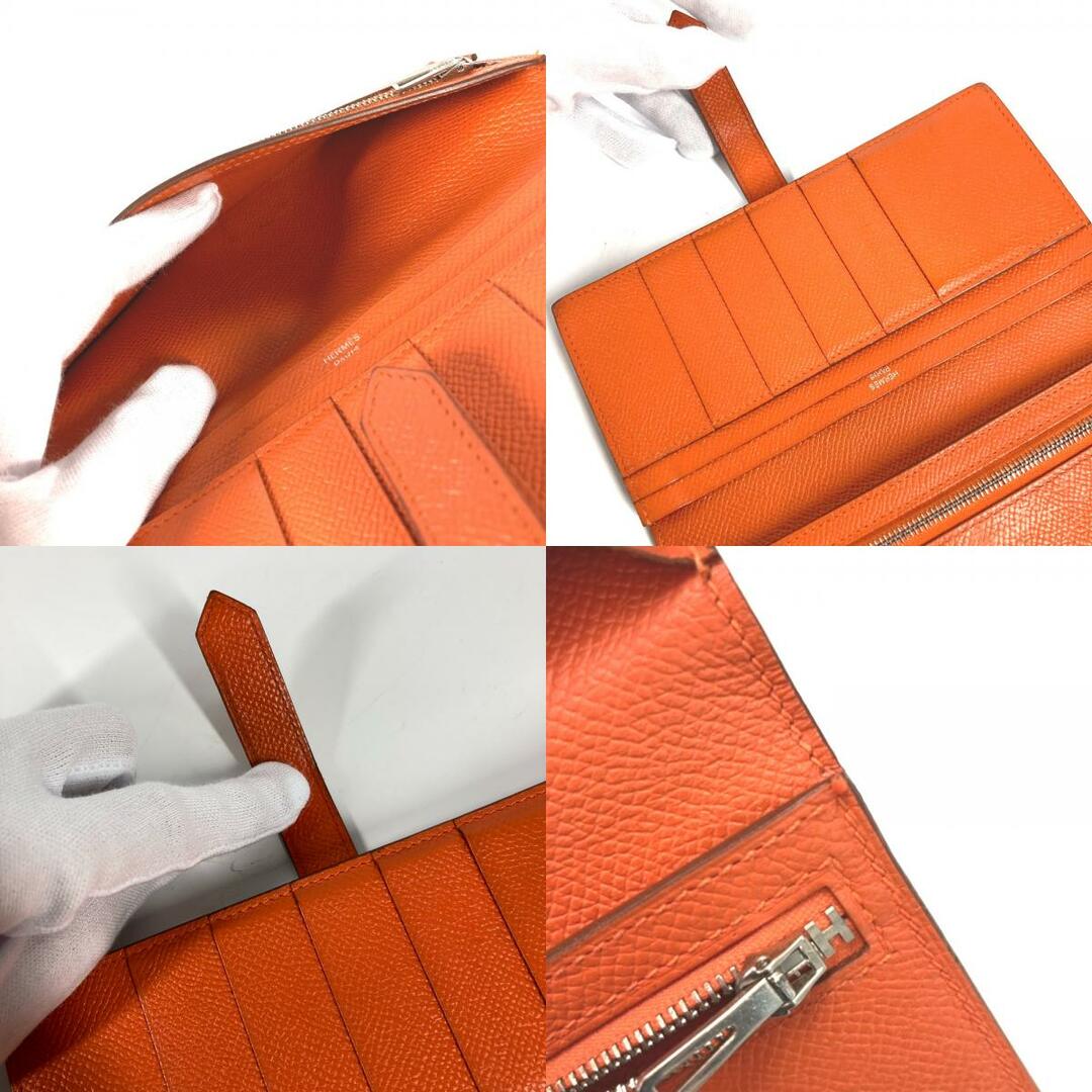 Hermes(エルメス)のエルメス HERMES ベアンスフレ H金具  2つ折り  長財布 エプソン A刻 オレンジ レディースのファッション小物(財布)の商品写真