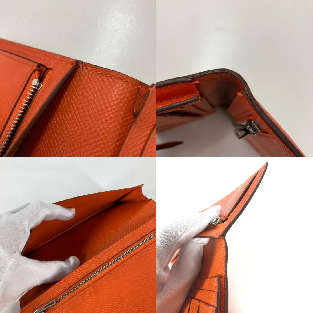 Hermes(エルメス)のエルメス HERMES ベアンスフレ H金具  2つ折り  長財布 エプソン A刻 オレンジ レディースのファッション小物(財布)の商品写真