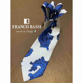 フランコバッシ(FRANCO BASSI)の【美品】FRANCO BASSI／フランコバッシ／ブルービアンコ／ペイズリー(ネクタイ)