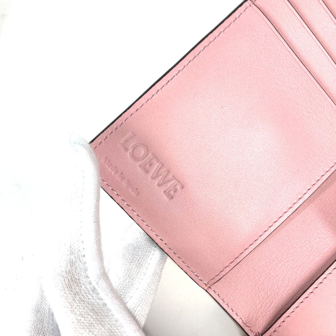 LOEWE(ロエベ)のロエベ LOEWE コンパクト ジップウォレット アナグラム 2つ折り財布 レザー オレンジ 美品 レディースのファッション小物(財布)の商品写真