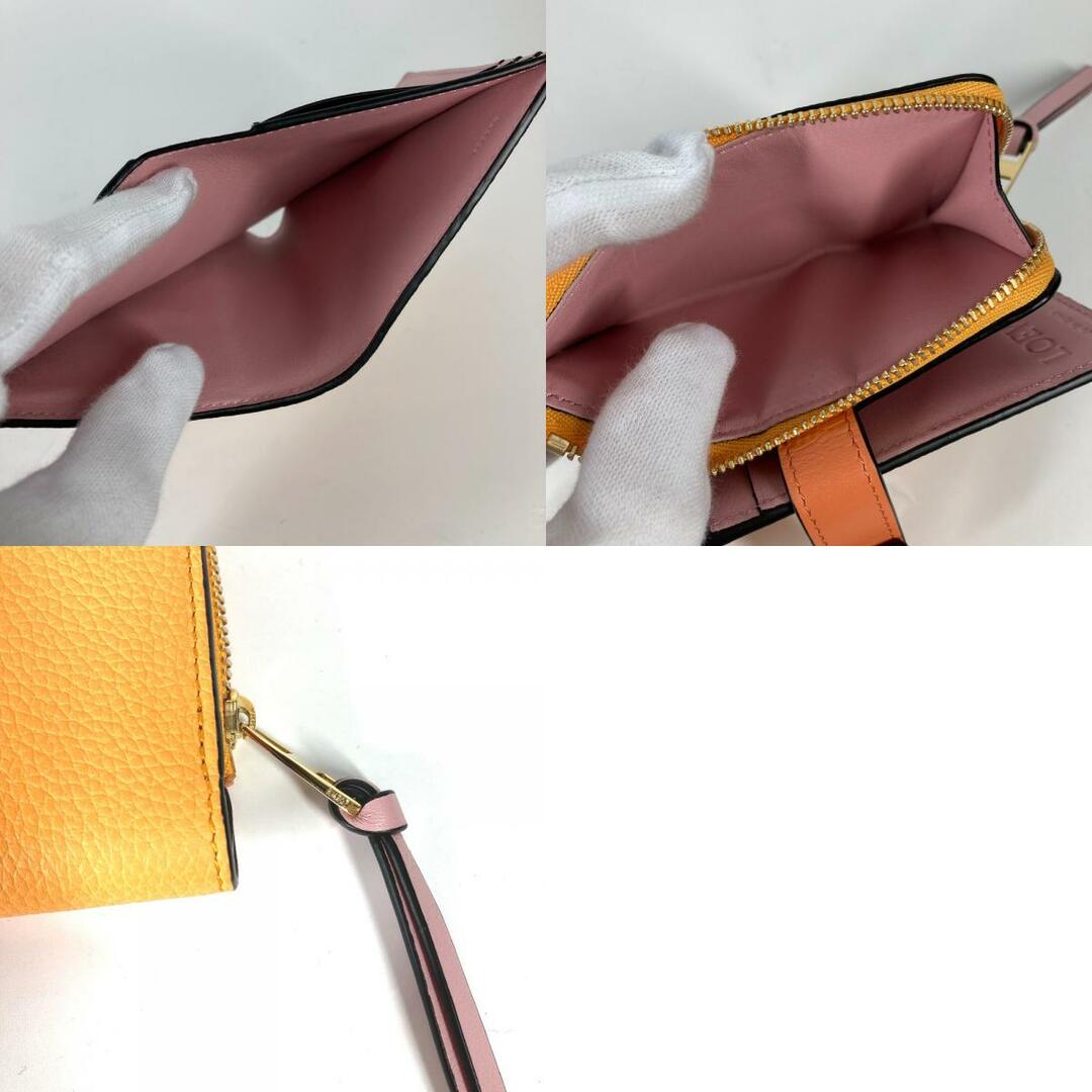 LOEWE(ロエベ)のロエベ LOEWE コンパクト ジップウォレット アナグラム 2つ折り財布 レザー オレンジ 美品 レディースのファッション小物(財布)の商品写真