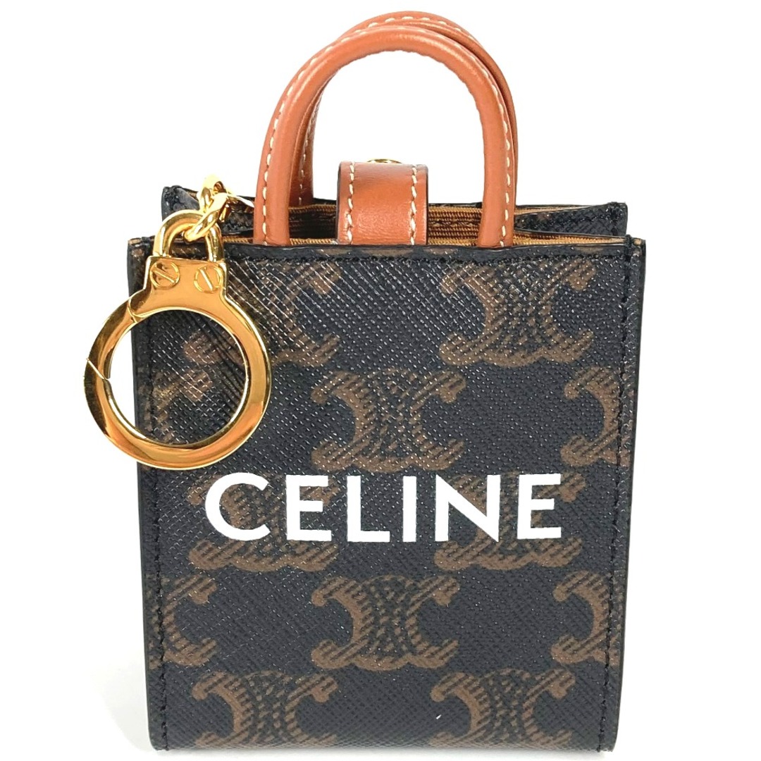 celine(セリーヌ)のセリーヌ CELINE マイクロバーティカル カバ 10I492CZ1 バッグチャーム キーホルダー レザー ブラウン 美品 レディースのファッション小物(キーホルダー)の商品写真