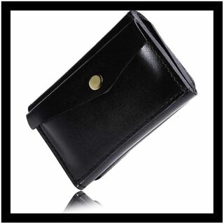 新品　財布 メンズ コンパクト ミニ財布 ブラック(折り財布)