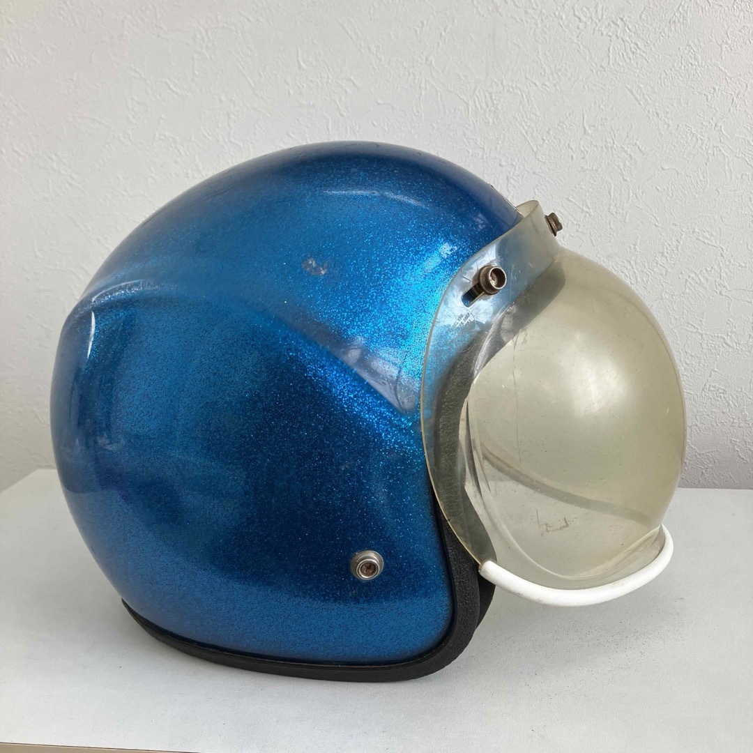 BON AIRE ビンテージヘルメット Lサイズ 1973年製 青 ジェットの BON AIRE ビンテージヘルメット Lサイズ 1973年製 青 ジェットの