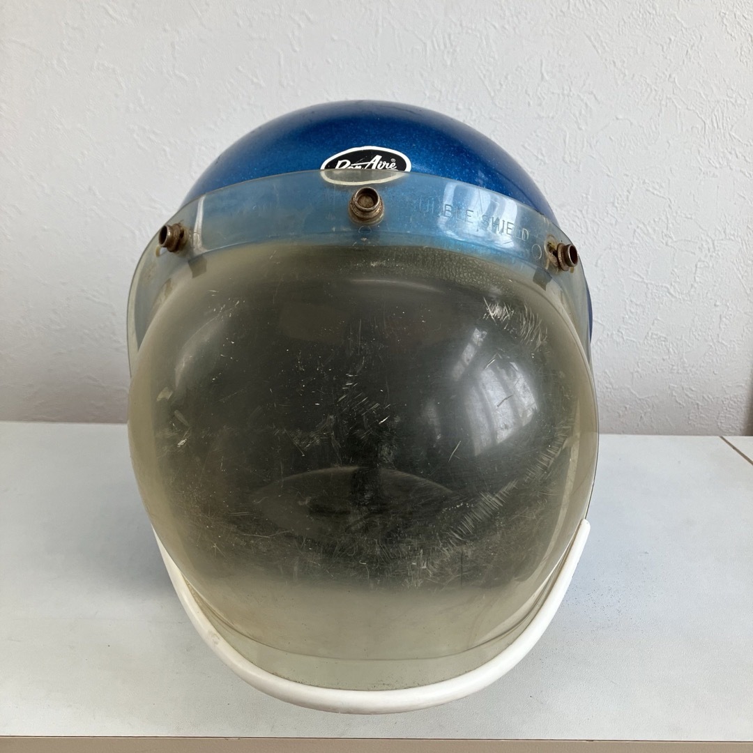 BON AIRE ビンテージヘルメット Lサイズ 1973年製 青 ジェットの BON AIRE ビンテージヘルメット Lサイズ 1973年製 青 ジェットの