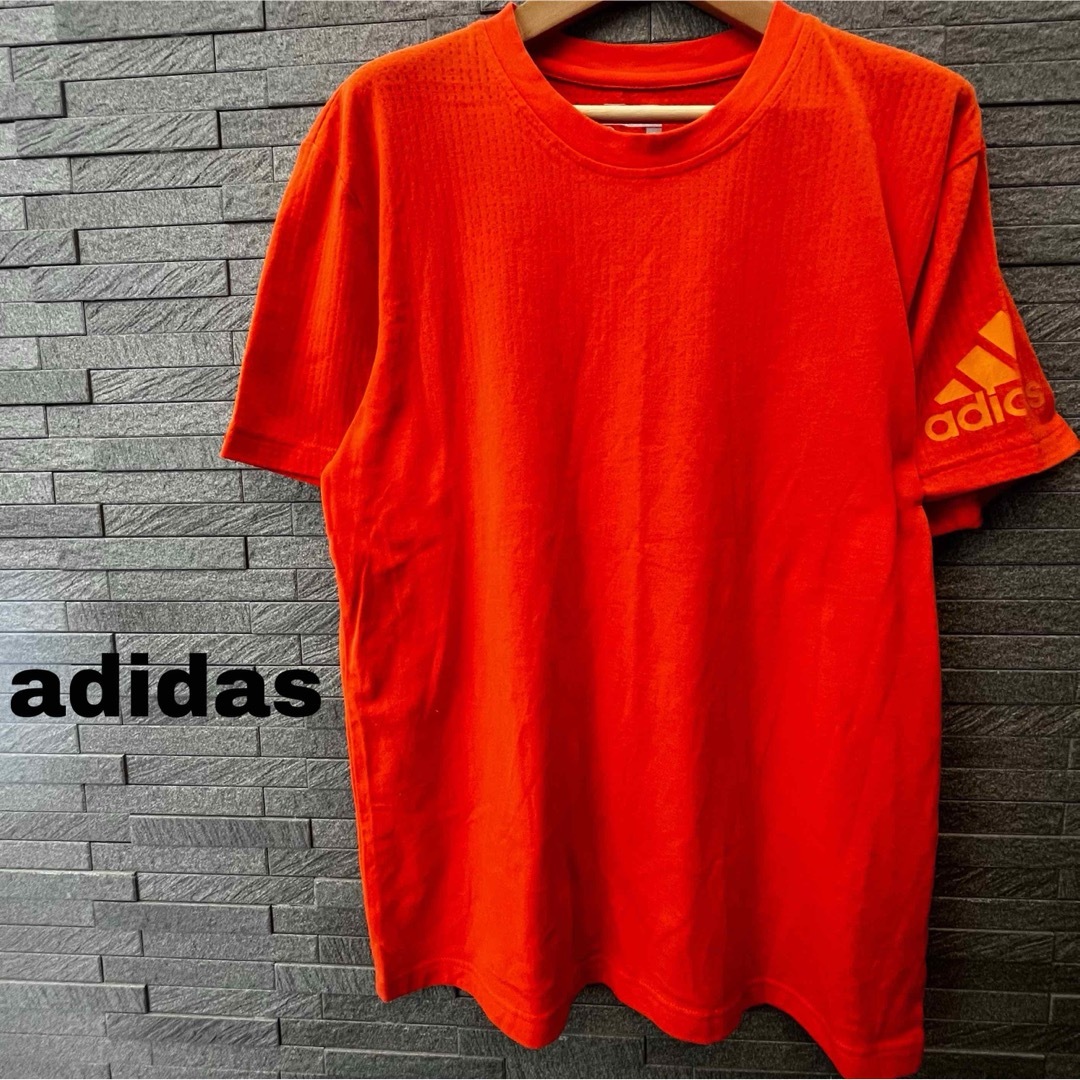 adidas(アディダス)のADIDAS アディダス メンズ 半袖Tシャツ XL オレンジ 通気性 速乾 メンズのトップス(Tシャツ/カットソー(半袖/袖なし))の商品写真