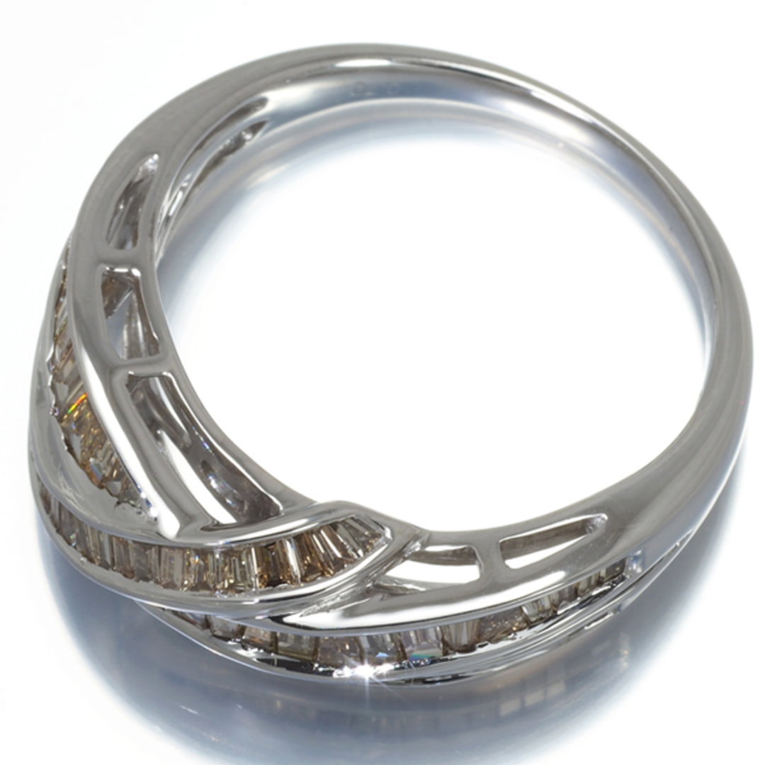 ブラウン&クリア ダイヤモンド 0.70ct 2種カット リング K18WG  レディースのアクセサリー(リング(指輪))の商品写真