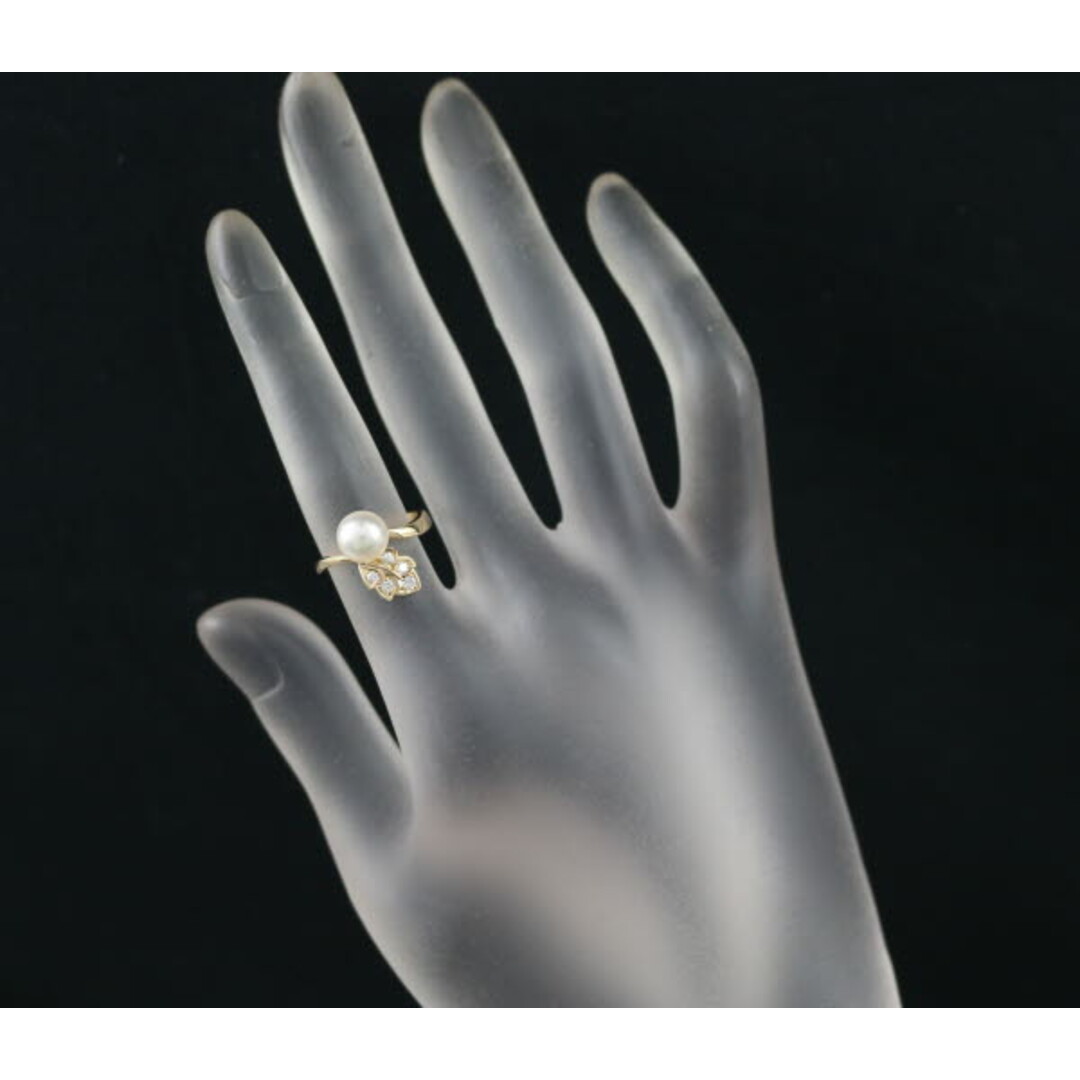 TASAKI(タサキ)のTASAKI タサキ パール 真珠 7.0mm ダイヤ リング リーフ 7.5号 K18PG  レディースのアクセサリー(リング(指輪))の商品写真