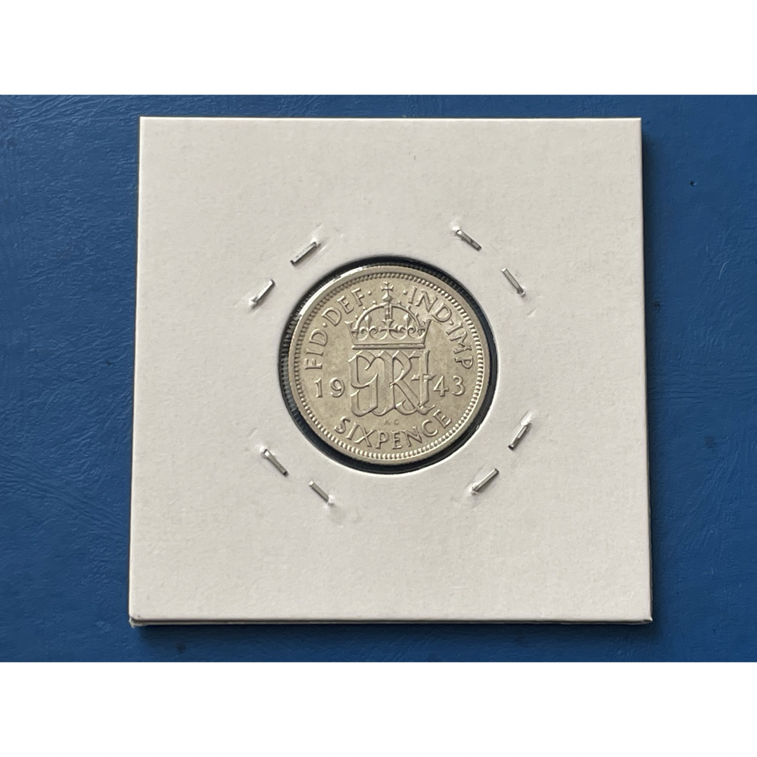 イギリス1943年6ペンス銀貨　美品　silver500 エンタメ/ホビーの美術品/アンティーク(貨幣)の商品写真