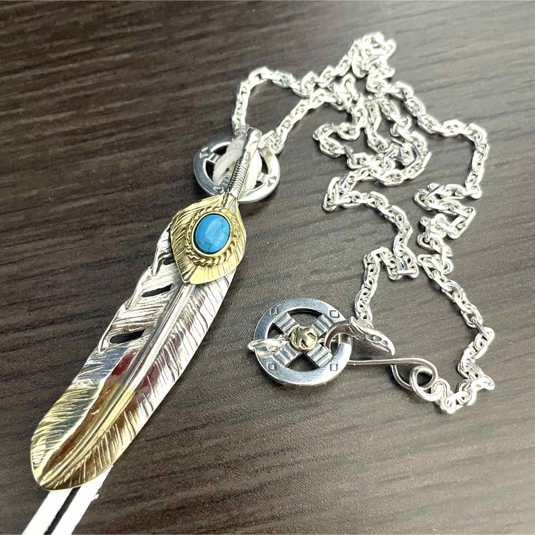 silver925 金縄先金ターコイズ ホイール ネックレス ゴローズ 好きに silver925 金縄先金ターコイズ ホイール ネックレス ゴローズ 好きに