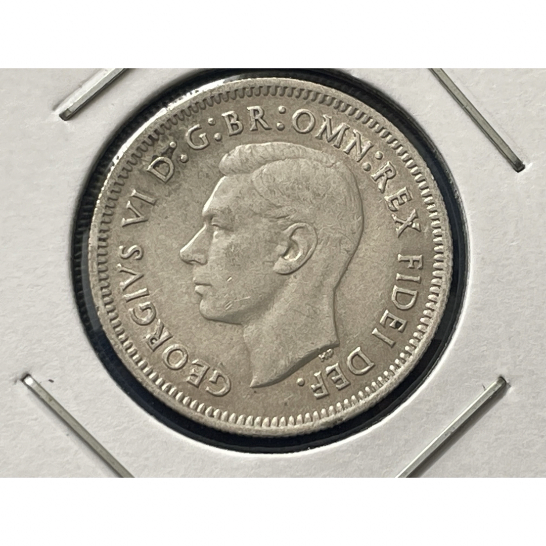 オーストラリア1951年6ペンス銀貨 ジョージ6世　silver500 エンタメ/ホビーの美術品/アンティーク(貨幣)の商品写真