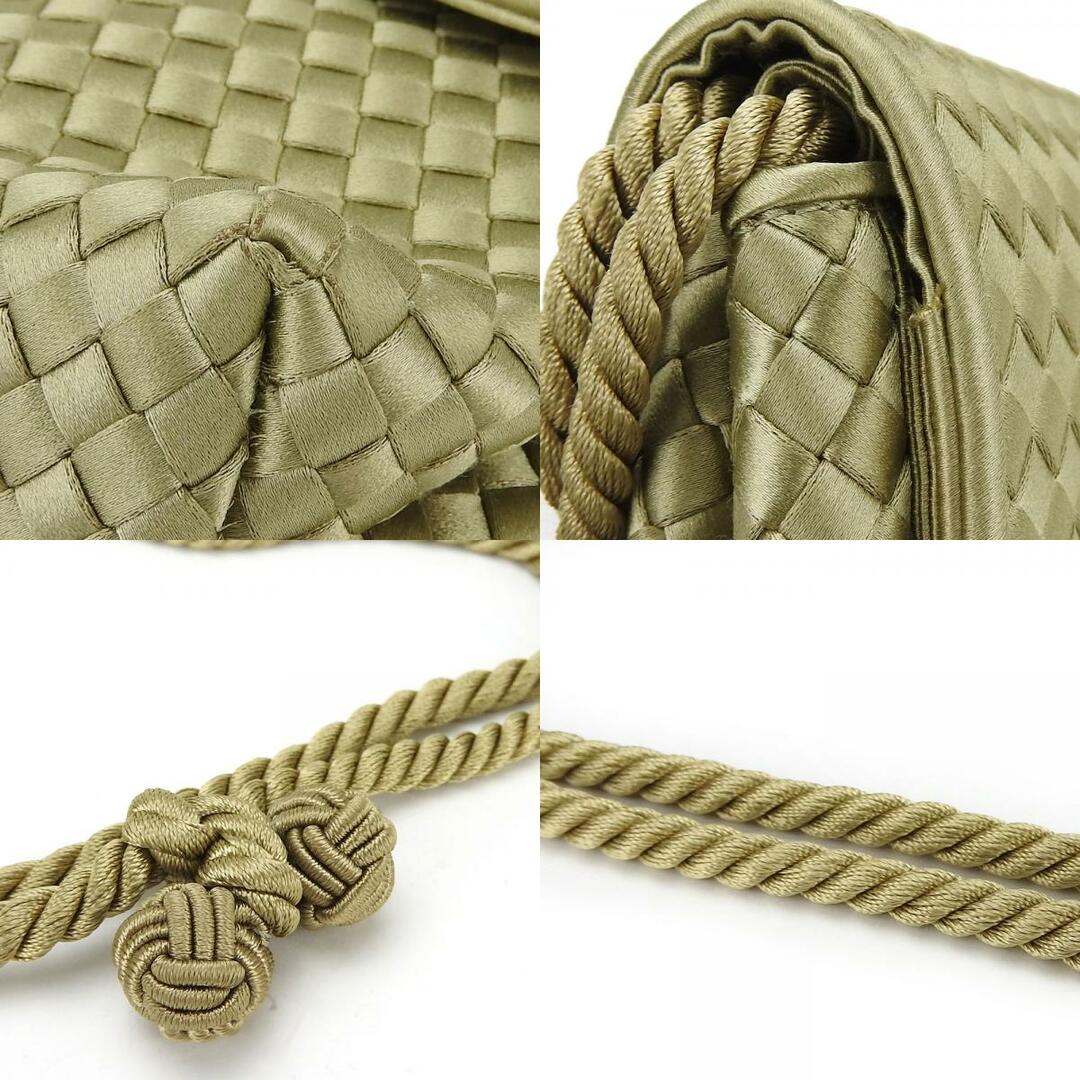 Bottega Veneta(ボッテガヴェネタ)の【中古】 ボッテガヴェネタ ショルダーバッグ 109050 サテン カーキグリーン イントレチャート ポシェット レディース 女性 BOTTEGAVENETA レディースのバッグ(ショルダーバッグ)の商品写真