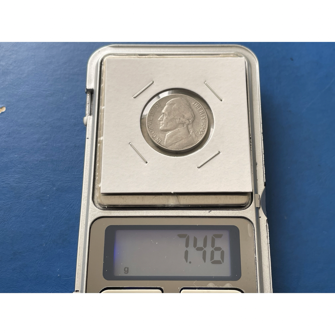 アメリカ1945年5セント銀貨　美品　silver350 エンタメ/ホビーの美術品/アンティーク(貨幣)の商品写真