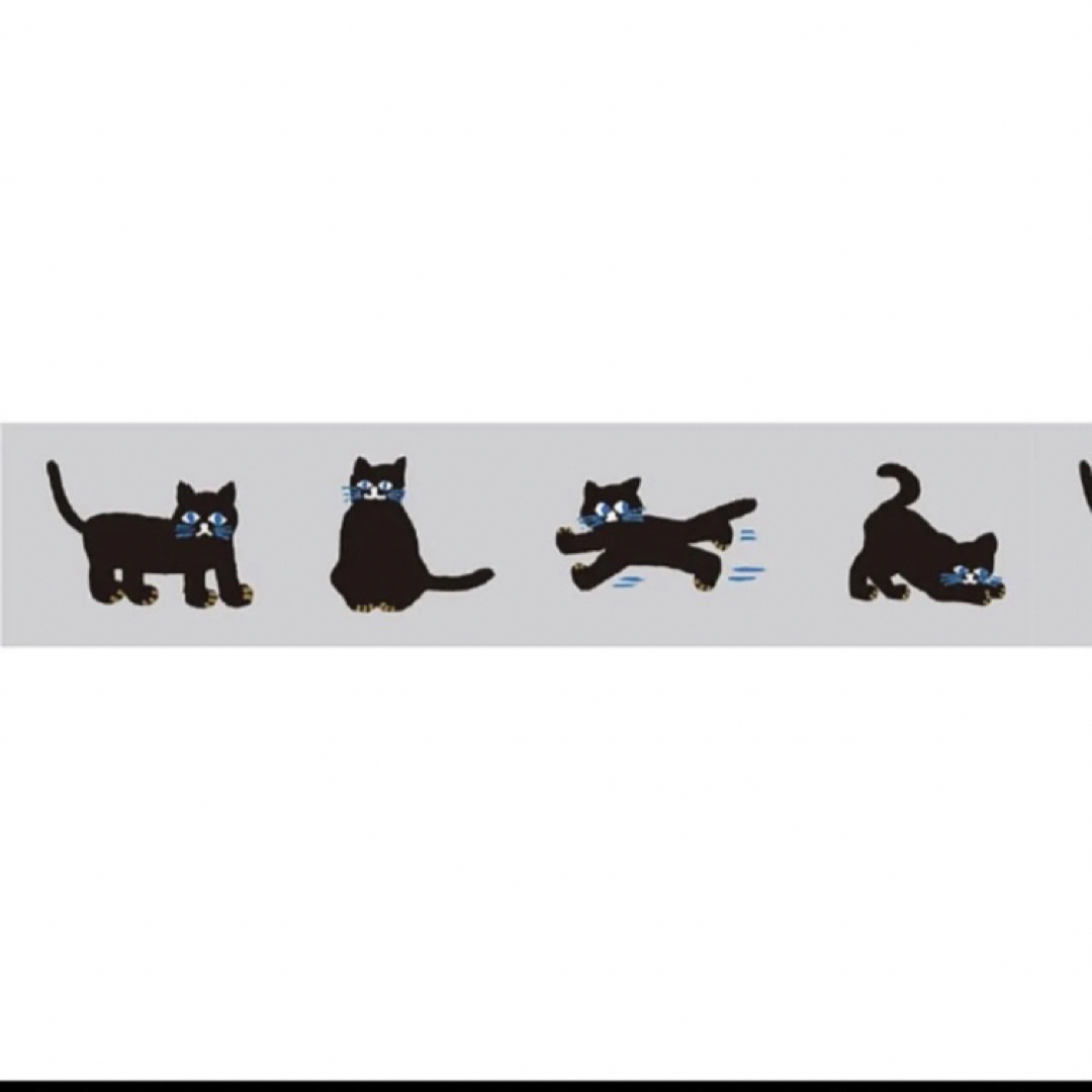 SOU・SOU(ソウソウ)のmt × ソウソウ マスキングテープ 「 ねこ 」 クロネコ　黒猫　猫　 インテリア/住まい/日用品の文房具(テープ/マスキングテープ)の商品写真