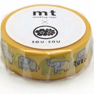 mt × SOU・SOU マスキングテープ 「ぞう」＊ 小像　象の親子　ソウソウ