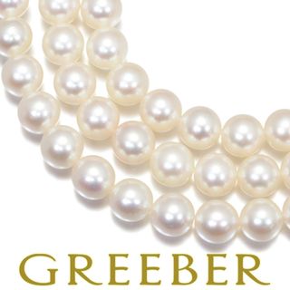 ミキモト(MIKIMOTO)のミキモト パール 真珠 6.0-6.5mm  ネックレス 3連 シルバー (ネックレス)