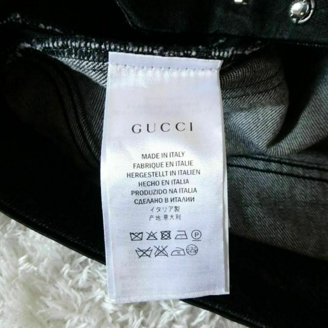 Gucci(グッチ)の美品 グッチ スタッズ ビジュー サイドライン ストレッチ デニムパンツ レディースのパンツ(デニム/ジーンズ)の商品写真