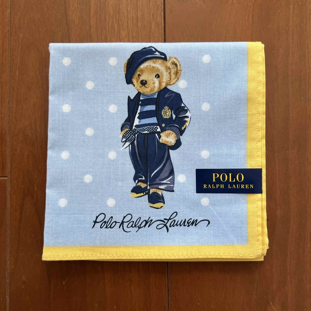 POLO RALPH LAUREN(ポロラルフローレン)のポロ　ラルフローレン　ポロベア　ハンカチ　ドッド柄　新品 レディースのファッション小物(ハンカチ)の商品写真