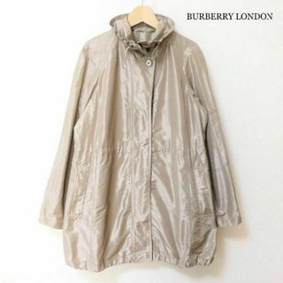 バーバリー(BURBERRY)の美品 バーバリーロンドン 襟フリル ミドル丈 ジップアップ ジャケット ブルゾン(ナイロンジャケット)