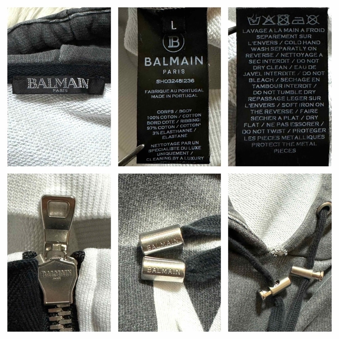 BALMAIN(バルマン)の本物 バルマンオム SIDE ZIP グラフィティー パーカー プルオーバー L メンズのトップス(パーカー)の商品写真