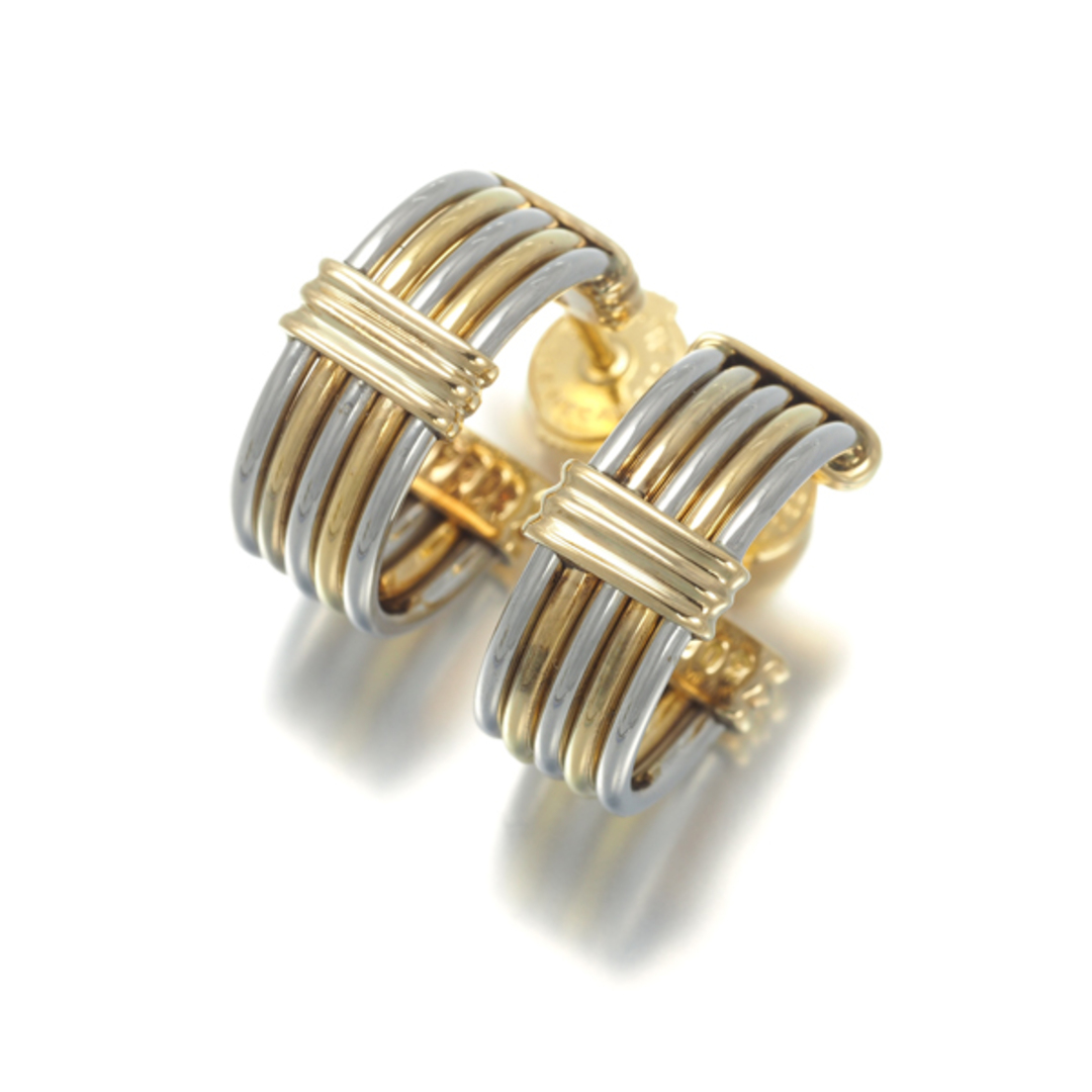激安人気新品 カルティエ - Cartier ピアス K18YG/SS フープ コンビカラー イヤリング、ピアス