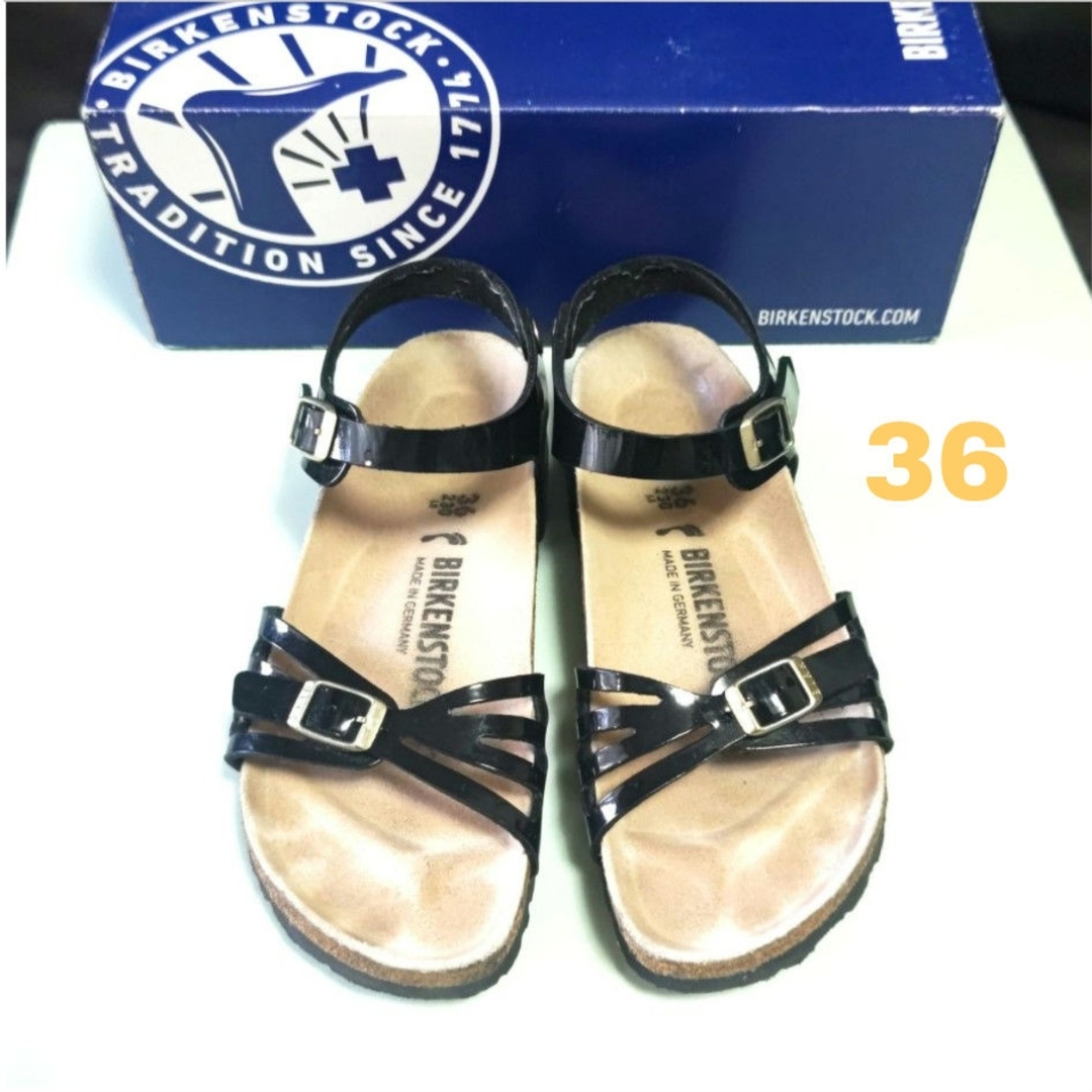 BIRKENSTOCK(ビルケンシュトック)のBIRKENSTOCK ビルケンシュトックサンダル バリ 黒 エナメル 36 レディースの靴/シューズ(サンダル)の商品写真