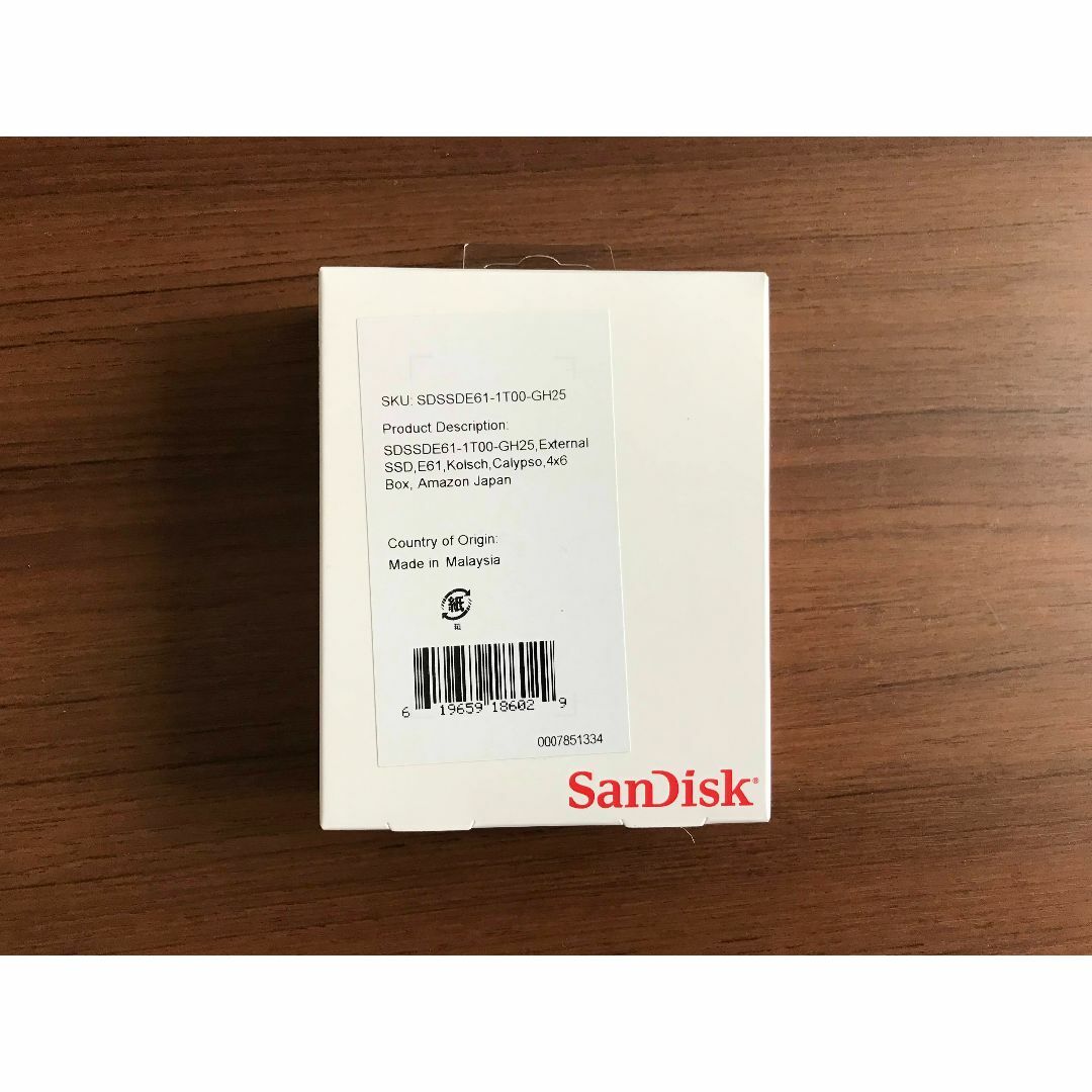 SanDisk(サンディスク)のSanDisk外付けSSD1TB未使用(SDSSDE61-1T00-GH25) スマホ/家電/カメラのPC/タブレット(PC周辺機器)の商品写真