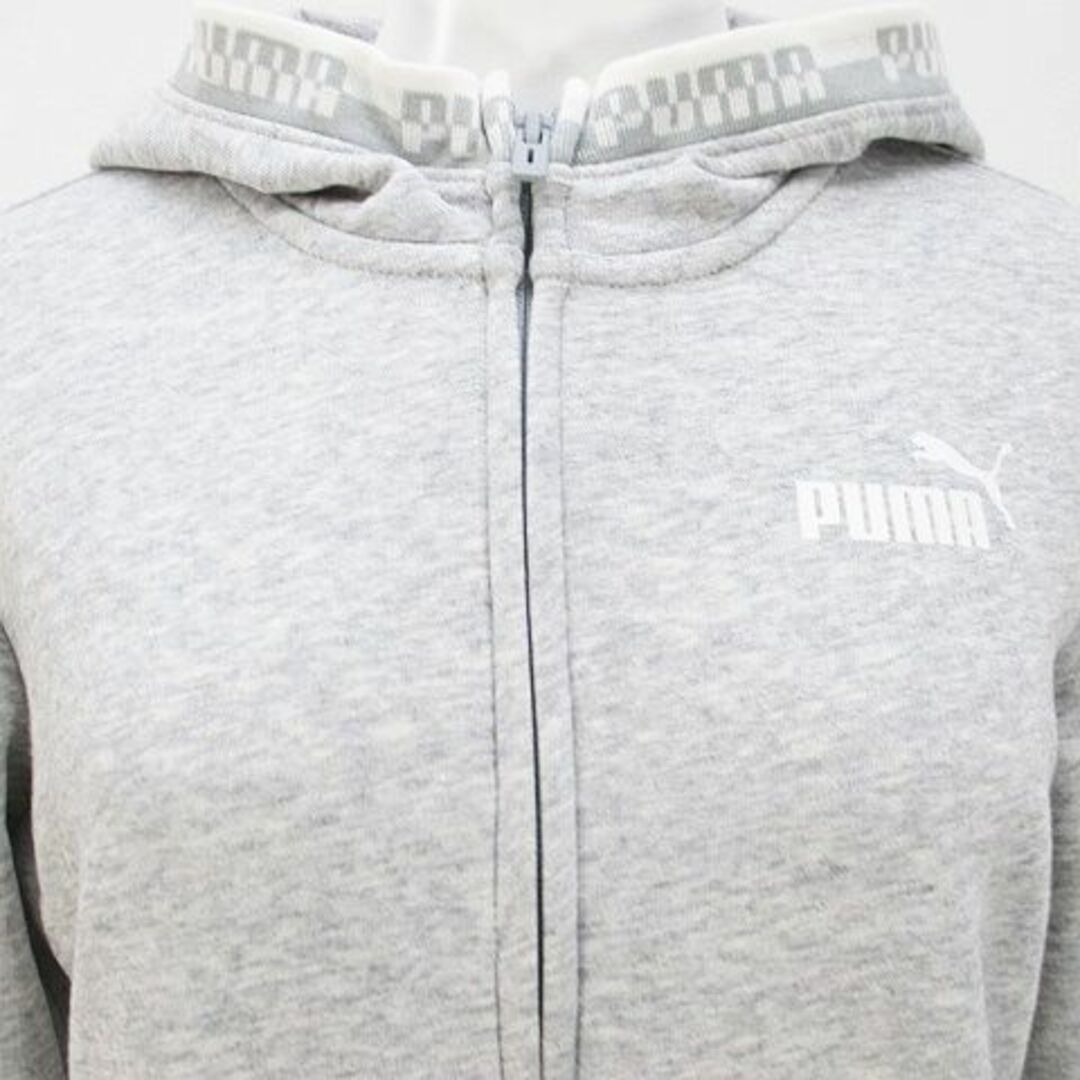 PUMA(プーマ)のプーマ PUMA 長袖 パーカ M グレー 灰 ジップアップ フード リブ  レディースのトップス(パーカー)の商品写真