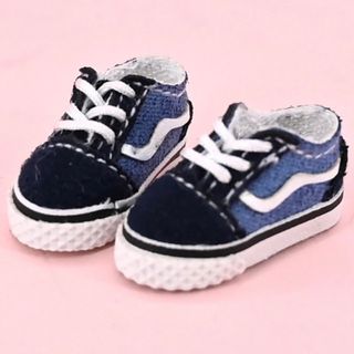 【新品】VANS風 ブラック スニーカー オビツ11♪(バンズ ホワイト 白)(その他)