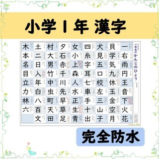 【小学１年生の漢字表】お風呂ポスターにも◎一年生で習う漢字80文字を楽々暗記♪(お風呂のおもちゃ)