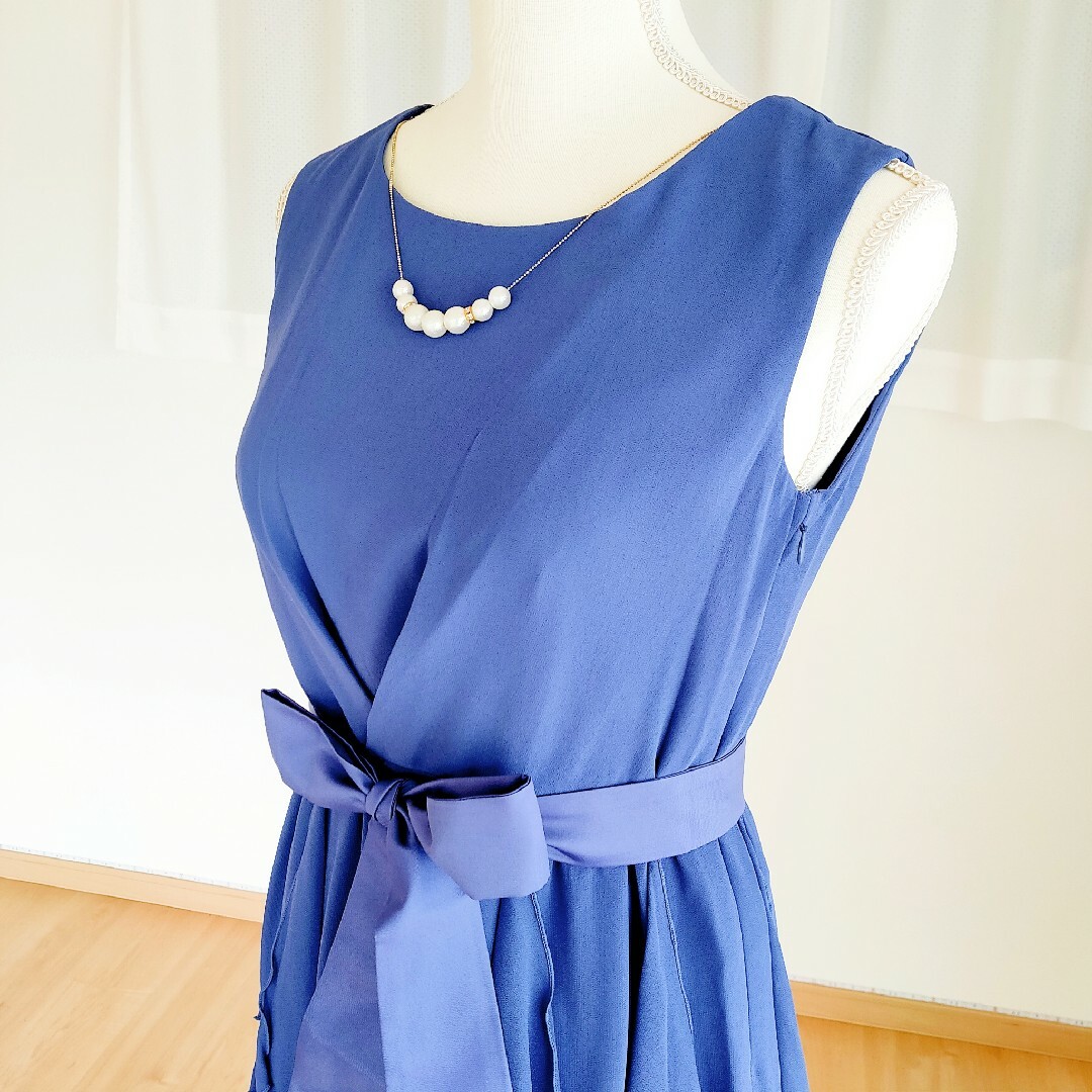 axes femme(アクシーズファム)のアクシーズファム ラッフルスカートドレス ブルー Mサイズ 結婚式 パーティー レディースのフォーマル/ドレス(ロングドレス)の商品写真