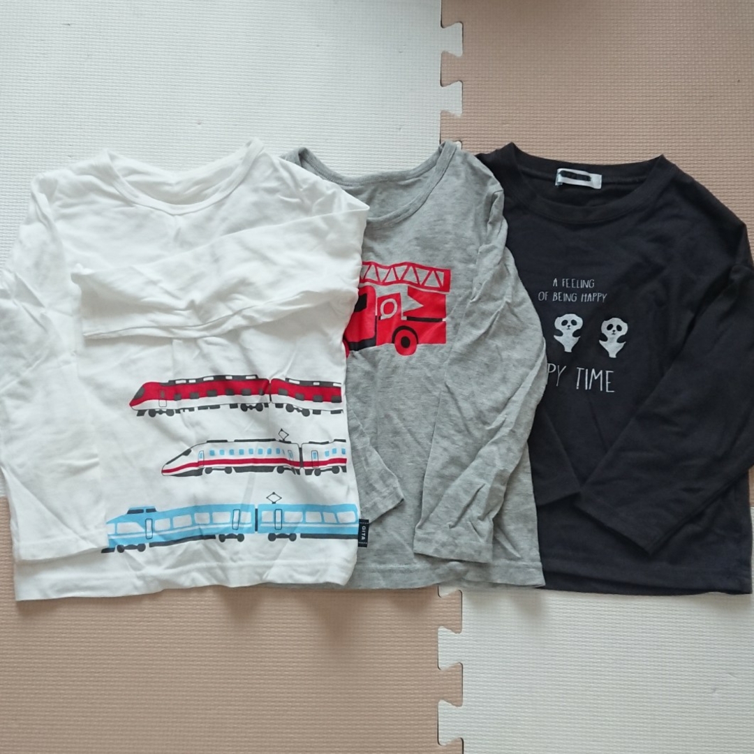 ベルメゾン(ベルメゾン)の長袖Tシャツ 110 3枚セット キッズ/ベビー/マタニティのキッズ服男の子用(90cm~)(Tシャツ/カットソー)の商品写真
