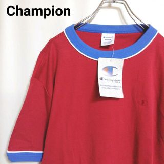 チャンピオン(Champion)の【未使用】チャンピオン　リンガーtシャツ　薄手　ロゴ刺繍　ワッペン(Tシャツ/カットソー(半袖/袖なし))