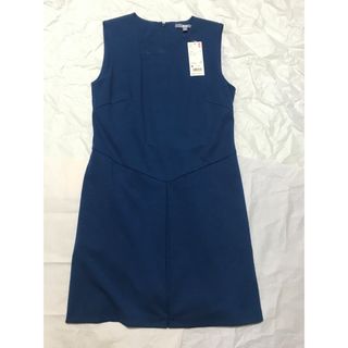 ユニクロ(UNIQLO)のユニクロ UNIQLO ポンチ ワンピース ブルー Mサイズ ポケット付き(その他)