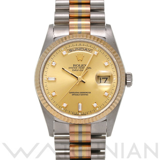 ロレックス(ROLEX)の中古 ロレックス ROLEX 18239BIC L番(1990年頃製造) シャンパン /ダイヤモンド メンズ 腕時計(腕時計(アナログ))