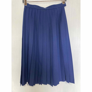 紺色　プリーツ スカート ひざ下 膝下 可愛い スカート かわいい フリル　3(ひざ丈スカート)