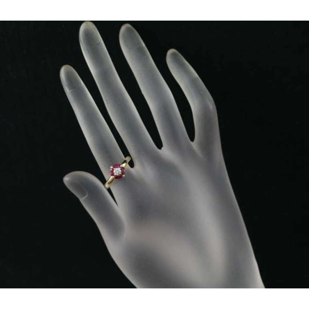 ルビー 0.60ct ダイヤ ダイヤモンド 0.18ct リング K18YG  レディースのアクセサリー(リング(指輪))の商品写真
