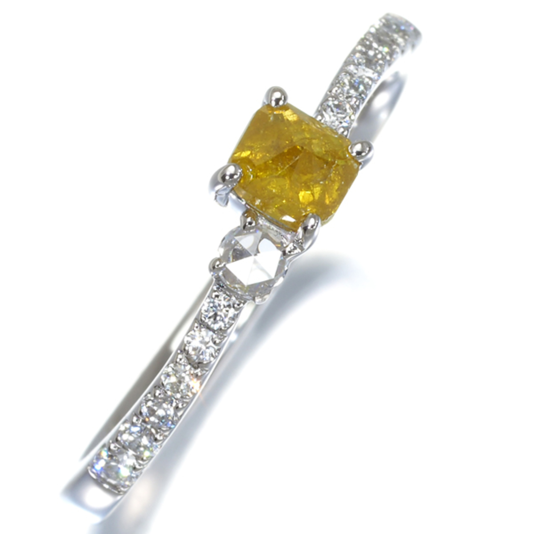 イエロー&クリア ダイヤ ダイヤモンド 0.527ct リング Pt900  レディースのアクセサリー(リング(指輪))の商品写真
