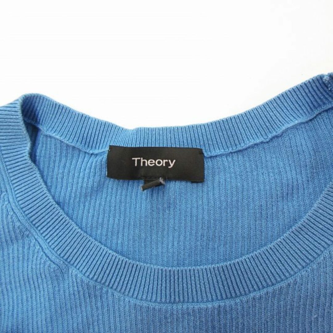 theory(セオリー)のセオリー theory リブニット コットンセーター 長袖 ブルー S レディースのトップス(ニット/セーター)の商品写真