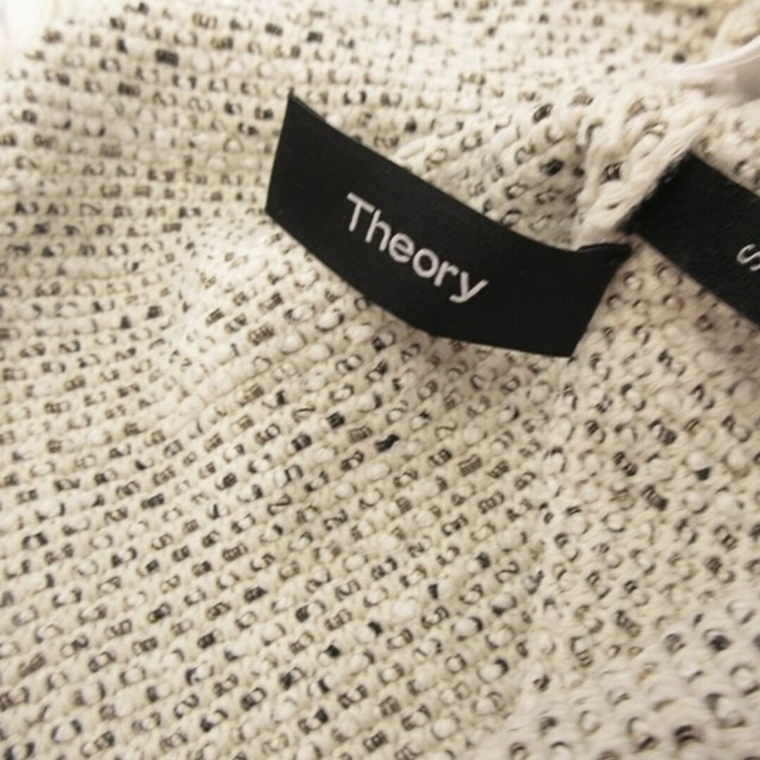 theory(セオリー)のセオリー 近年 コットンニットセーター フリンジ ツイード ホワイト S レディースのトップス(ニット/セーター)の商品写真